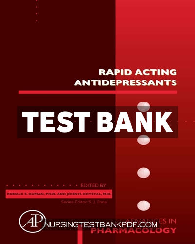 9780128201909-TEST-BANK Test Bank for Rapid Acting Antidepressants 1st Edition by Duman