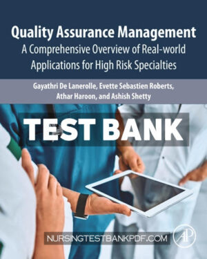 Test Bank for Quality Assurance Management 1st Edition by De Lanerolle