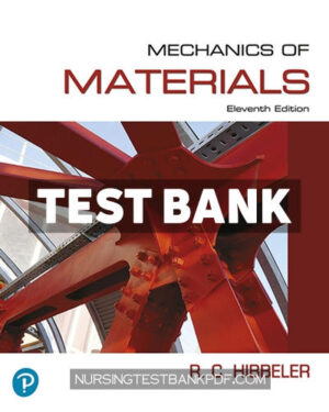 Test Bank for Mechanics of Materials 11th Edition by Hibbeler
