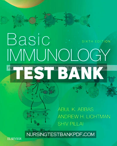 9780323639101-TEST-BANK Test Bank for Basic Immunology 6th Edition by Abbas