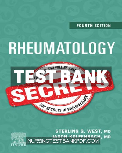9780323640817-TEST-BANK Test Bank for Rheumatology Secrets 4th Edition by West