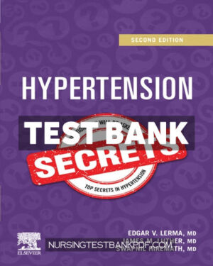 Test Bank for Hypertension Secrets 2nd Edition by Elsevier