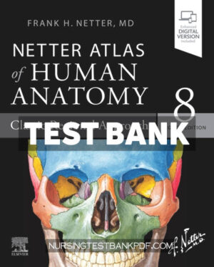 Test Bank for Netter Atlas of Human Anatomy - Classic Regional Approach 8th Edition by Netter
