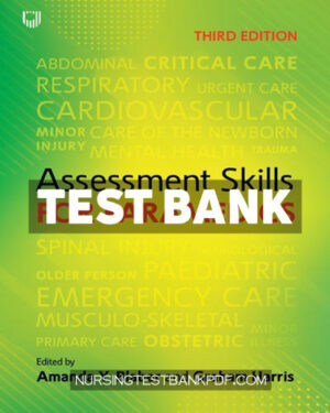 Test Bank for Assessment Skills for Paramedics 3rd Edition by Blaber