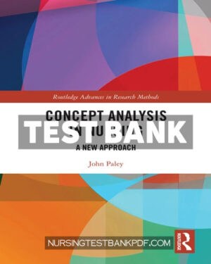 Test Bank for Concept Analysis in Nursing 1st Edition by Paley