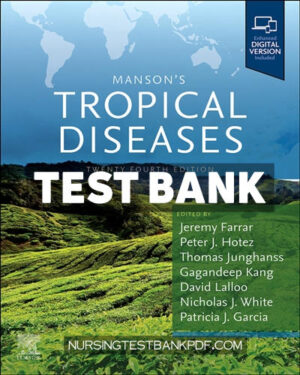 Test Bank for Mansons Tropical Diseases 24th Edition by Farrar