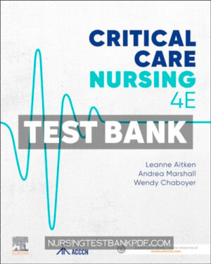 Test Bank for Critical Care Nursing 4th Edition by Aitken