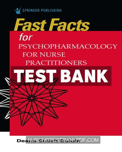 9780826162724-TEST-BANK Test Bank for Fast Facts for Psychopharmacology for Nurse Practitioners 1st Edition by Goldin