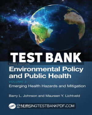 Test Bank for Environmental Policy and Public Health 3rd Edition by Johnson