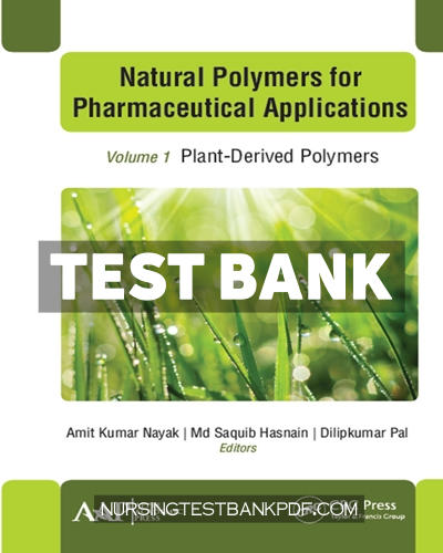 9781000586824-TEST-BANK Test Bank for Natural Polymers for Pharmaceutical Applications 1st Edition by CRC Press