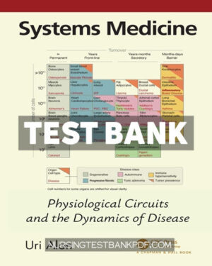 Test Bank for Systems Medicine 1st Edition by Alon