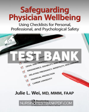 Test Bank for Safeguarding Physician Wellbeing 1st Edition by Wei
