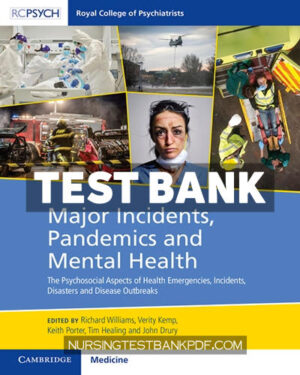 Test Bank for Major Incidents Pandemics and Mental Health by Williams