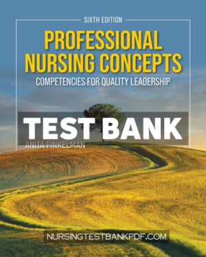 Test Bank for Professional Nursing Concepts - Competencies for Quality Leadership 6th Edition by Finkelman