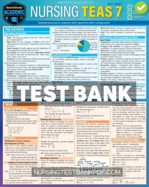 Test Bank for Nursing TEAS 7 1st Edition by Henry