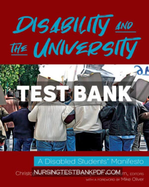 Test Bank for Disability and the University 1st Edition by McMaster