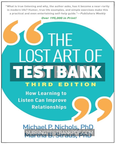 9781462545827-TEST-BANK Test Bank for The Lost Art of Listening 3rd Edition by Nichols