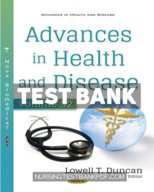 Test Bank for Advances in Health and Disease Volume 32 by Nova