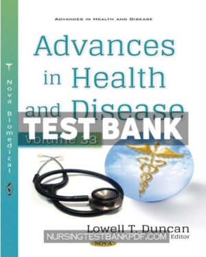 Test Bank for Advances in Health and Disease Volume 33 by Nova Medicine and Health