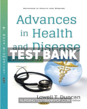 Test Bank for Advances in Health and Disease Volume 37 by Nova Medicine and Health