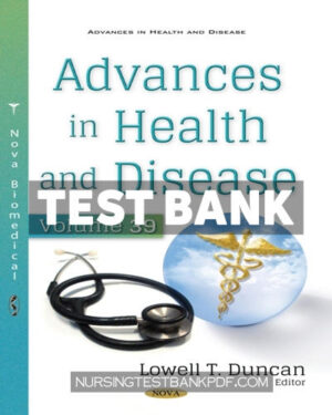 Test Bank for Advances in Health and Disease Volume 39 by Nova Medicine and Health