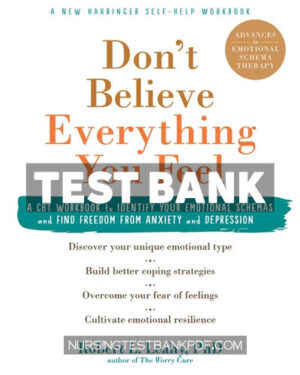 Test Bank for Dont Believe Everything You Feel by Leahy
