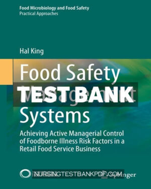 Test Bank for Food Safety Management Systems by King