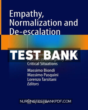 Test Bank for Empathy Normalization and De escalation by Springer