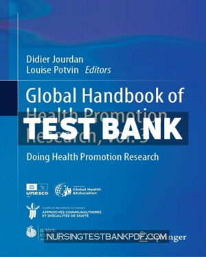 Test Bank for Global Handbook of Health Promotion Research Vol 3 by Springer