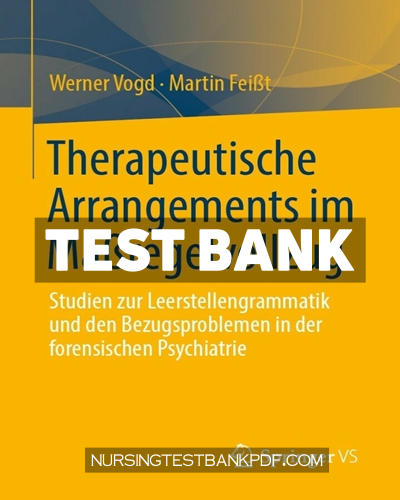 9783658371319-TEST-BANK Test Bank for Therapeutische Arrangements im Maßregelvollzug by Vogd