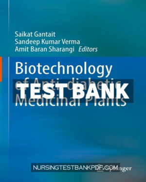 Test Bank for Biotechnology of Anti diabetic Medicinal Plants by Springer